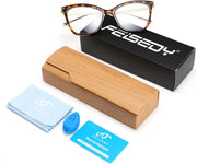 ÉÌƷͼƬ 22 | B085VSD2L3 | FEISEDY Oversized Cat Eye Glasses Frame Blue Light Blocking Eyewear for Women B2589