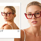 商品图片 46 | B0DGX4KTLX | FEISEDY Fashion Cat Eye Blue Light Blocking Glasses for Women Fake Retro Eyeglasses Oversized Stylish Eyewear Frame B0240