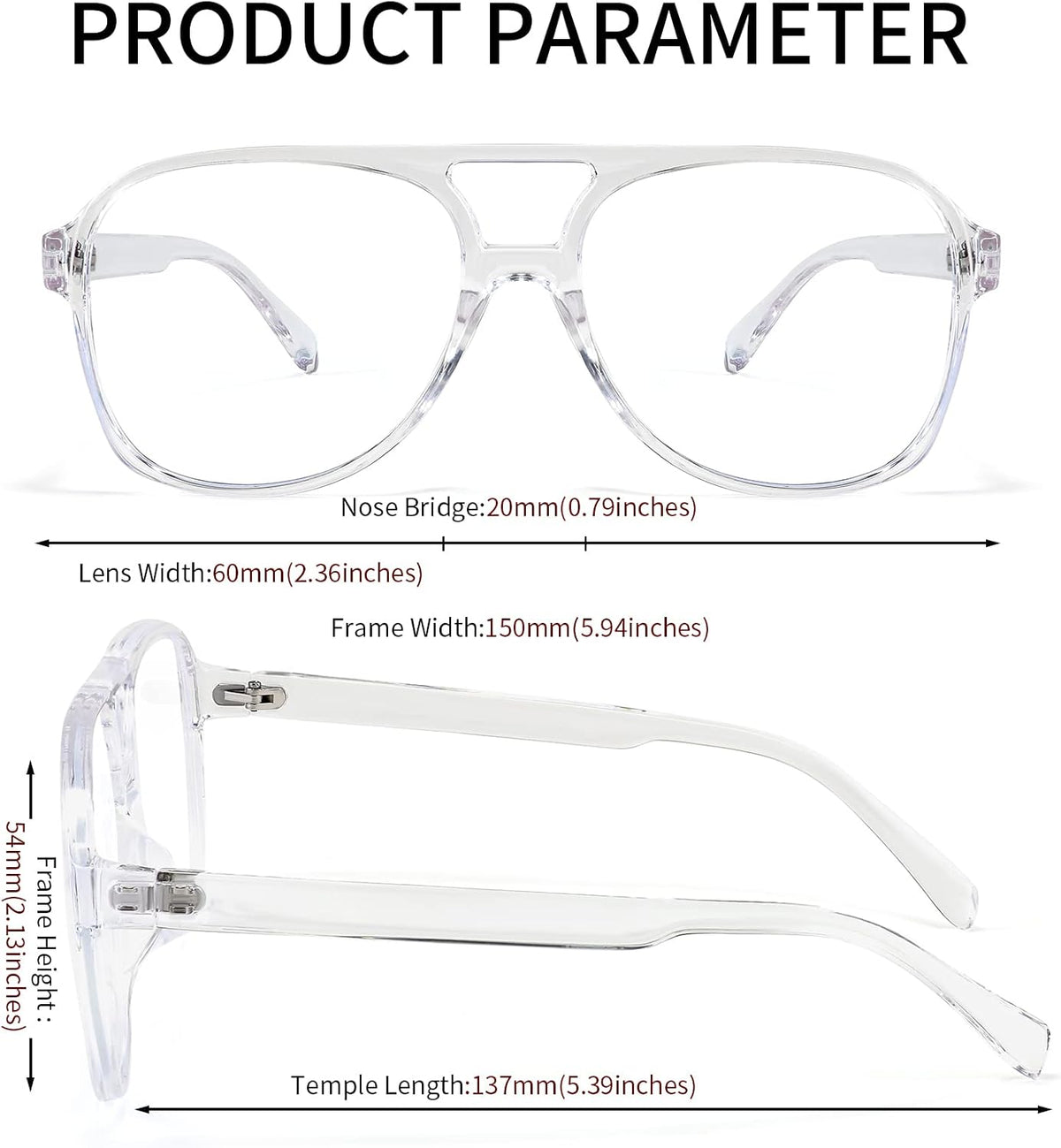 ÉÌƷͼƬ 25 | B09WZY6VWN | FEISEDY 70s Aviator Glasses Frame Blue Light Blocking Glasses Oversized Square Computer Glasses Women Men B2888