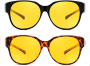 ÉÌƷͼƬ 34 | B0FX4NQCGM | FEISEDY 2Pack Night Driving Glasses Over Glasses with Yellow Lenses Fit Over Polarized Nighttime Sunglasses B0331