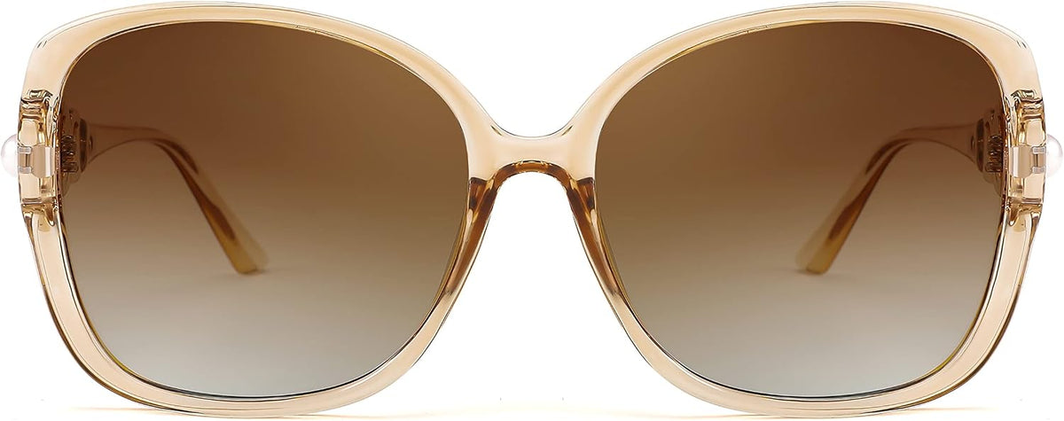 ÉÌƷͼƬ 41 | B0BJ71VZCB | FEISEDY Women's Fashion Sunglasses, Oversized Square Frame with Pearl Sparkling, Polarized UV Protection B2821