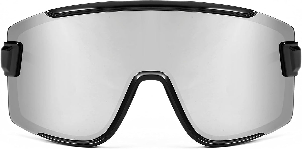 002 Black Frame/White Mirrored Lens / 168 Millimeters | B0B45FN6QT | FEISEDY Cycling Glasses Men Women Sport Sunglasses 80s ski Goggles Driving Fishing Biking Sunglasses UV Protection B2944