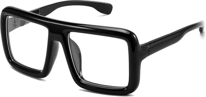 Default Title | B0DFY73V8M | FEISEDY Square Oversized Blue Light Glasses Thick Fake Eyewear Frame for Women Men Nerd Glasses Costume Accessories B0241