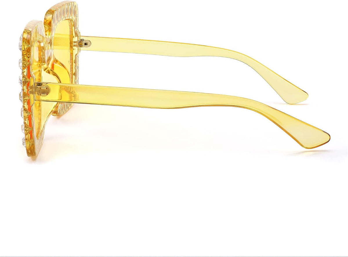 ÉÌƷͼƬ 9 | B077GMJCV8 | FEISEDY Women Sparkling Crystal Sunglasses Oversized Square Thick Frame B2283