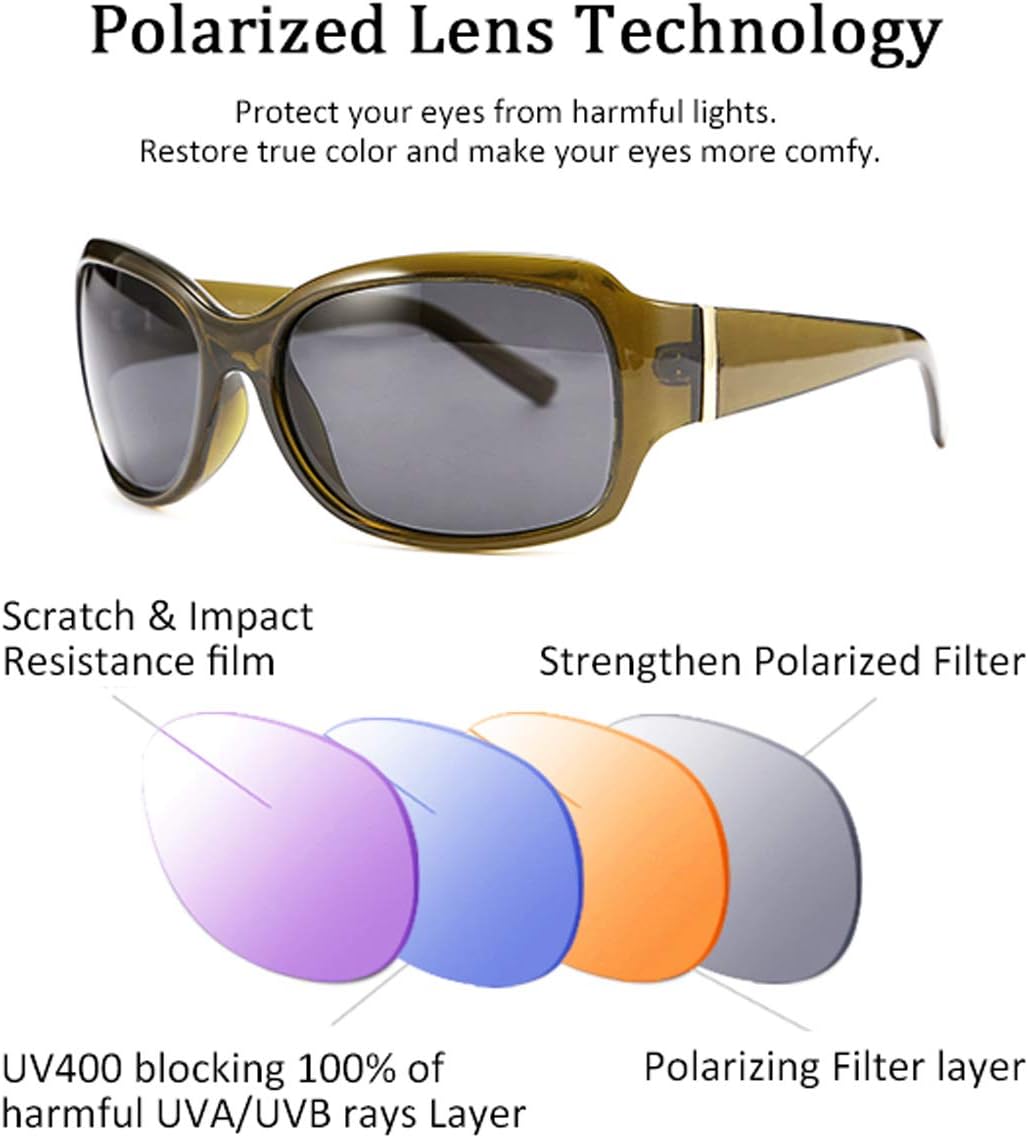 ÉÌƷͼƬ 28 | B07XNYV3GC | FEISEDY Polarized Oversized Sunglasses for Women Men, Classic Rectangle Wrap Around Large Frame UV400 Protection B2504