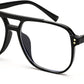 Black / 3.0 x | B0FWXQHSSG | FEISEDY Fashion Aviator Blue Light Reading Glasses for Woman Men B0318 | Square Pilot Computer Glasses, Anti Eyestrain Glare Readers