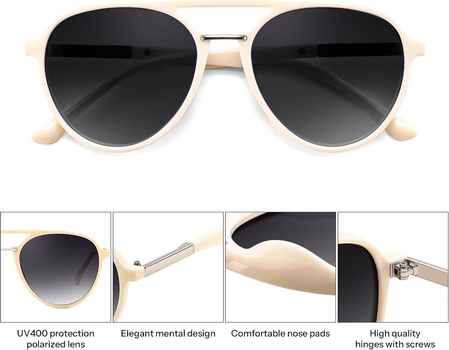 商品图片 19 | B0H1BPNZ36 | FEISEDY 70s Retro Aviator Sunglasses Polarized UV400 for Men Women B0453