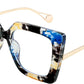 Marble Pattern / 62 Millimeters | B08DF3Z48L | FEISEDY Oversized Square Blue Light Blocking Glasses Eye Strain Glare Pearl Inlay Arm Cat Eye Fashion Eyewear B2639