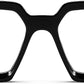 商品图片 17 | B0CDBH37B5 | FEISEDY Oversized Blue Light Glasses for Women Men TR90 Retro Square Anti Eyestrain Glasses Rectangle Fashion Frame B0037