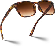 Tortoise Frame-gradient Tea Lens / 2.0 x | B0DFPVZVTV | FEISEDY Classic Bifocal Reader Sunglasses for Women Men Square Blue Light Reading Glasses B0231