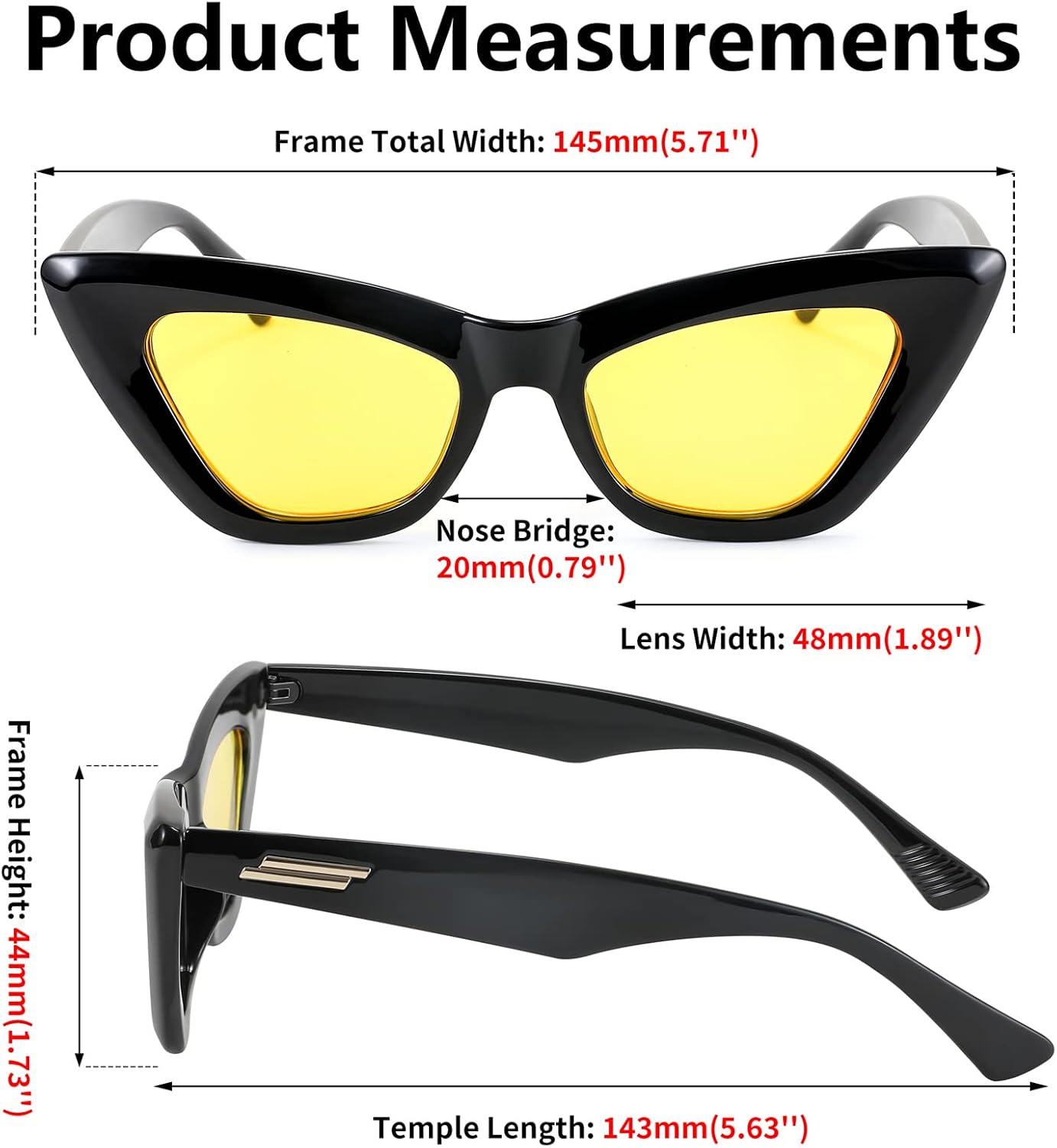商品图片 12 | B09QKF53K5 | FEISEDY Vintage Small Cat Eye Sunglasses for Women Square Retro Cateye Eyewear B2869
