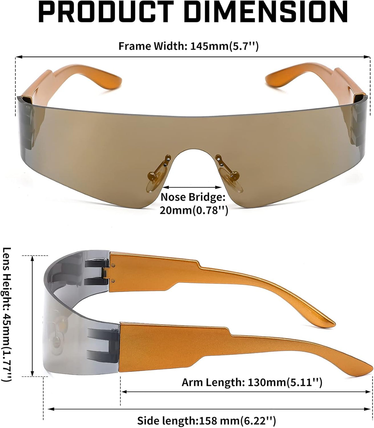 ÉÌƷͼƬ 49 | B0B1V45SXC | FEISEDY Y2K Futuristic Sunglasses Women Men Rimless One Piece Miorred B2927