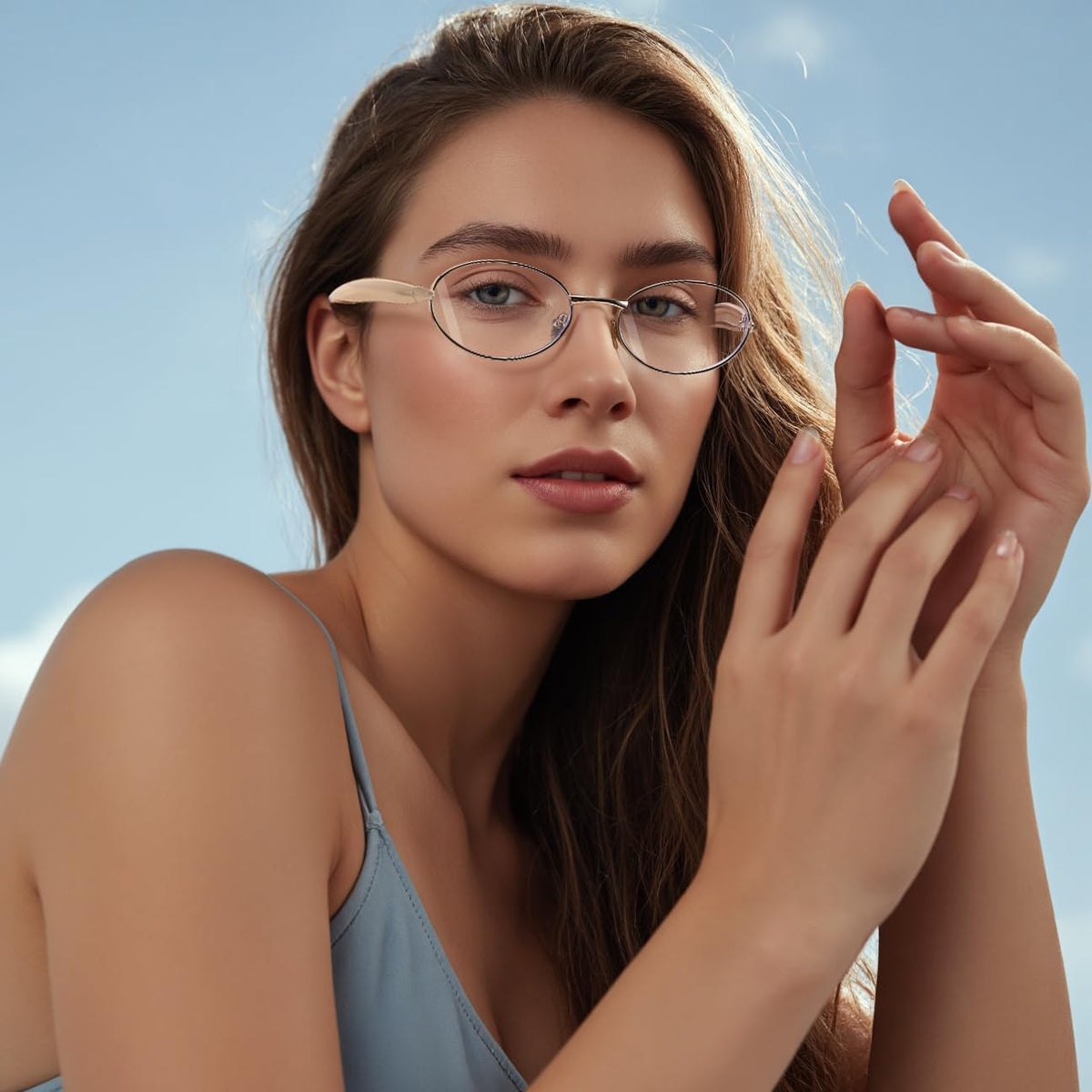 ÉÌƷͼƬ 15 | B0FH4FH8VH | FEISEDY Retro Oval Sunglasses Women Men - Gold Metal Chunky Frame, UV400 for Driving & Daily Wear B0312
