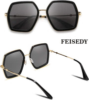 ÉÌƷͼƬ 14 | B08C7TTTDN | FEISEDY Women Large Hexagon Inspired Sunglasses Fashion Irregular Design Style Geometric B2503