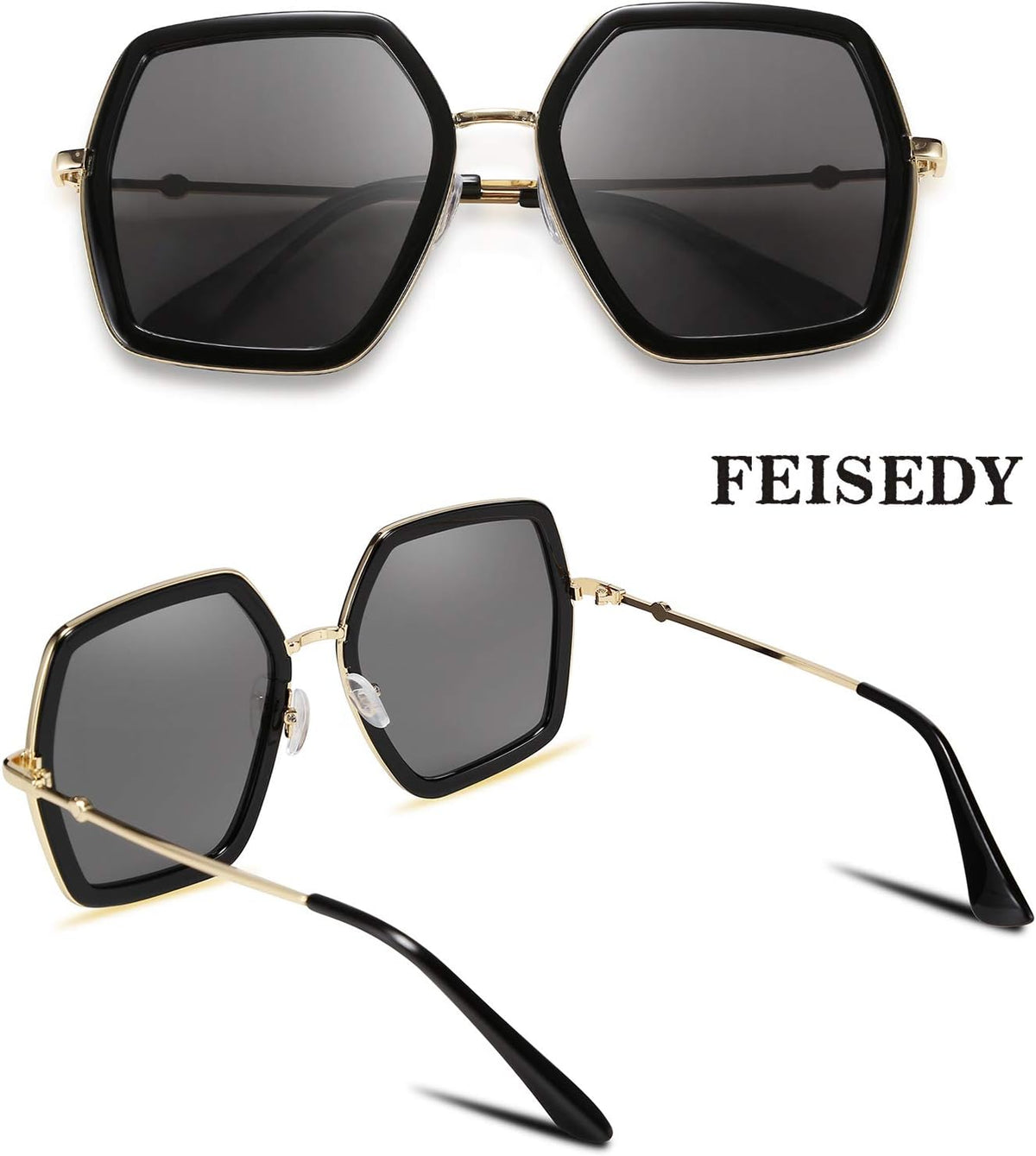 ÉÌƷͼƬ 14 | B08C7TTTDN | FEISEDY Women Large Hexagon Inspired Sunglasses Fashion Irregular Design Style Geometric B2503
