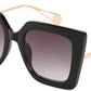 Black / 50 Millimeters | B08HVKCZF9 | FEISEDY Sunglasses Womens Trendy, Oversized Square Shades, Pearl Inlay Cat Eye Frame UV400 Protection B2625
