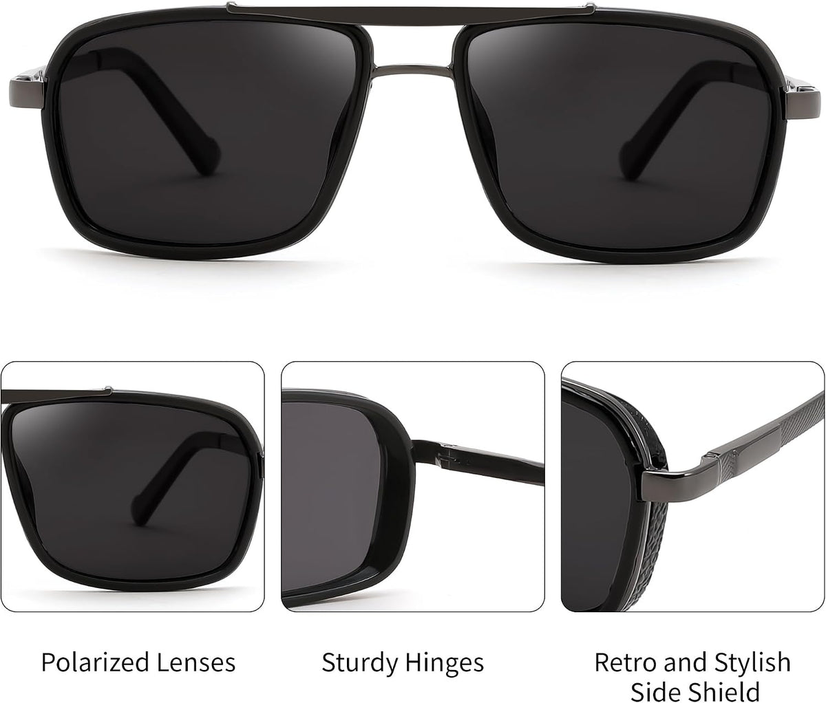 ÉÌƷͼƬ 12 | B0FDKZNCG9 | FEISEDY Retro Aviator Polarized Sunglasses For Women Men 70s Trendy B0292