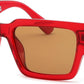 Red/Light Brown / 56 Millimeters | B0GD5MDZK6 | FEISEDY Retro Trendy Rectangle Polarized Sunglasses for Women Men,Classic Narrow Square Sun Glasses B0314