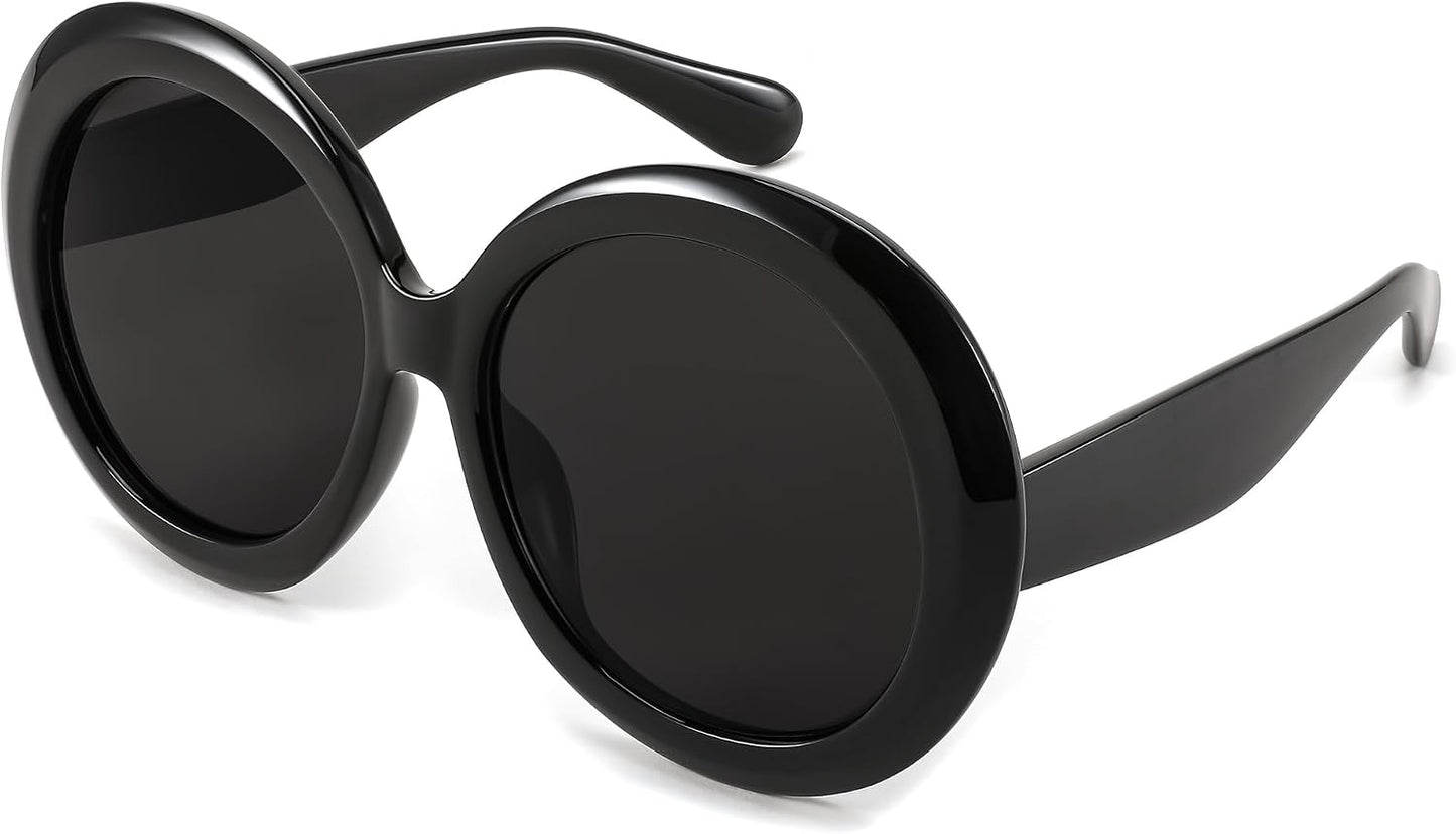 006black / 62 Millimeters | B0C7ZVD4MD | FEISEDY Oval Oversized Trendy Sunglasses Women Men Stylish Retro Big Frame Vacation Sun Glasees UV400 Protection B0017