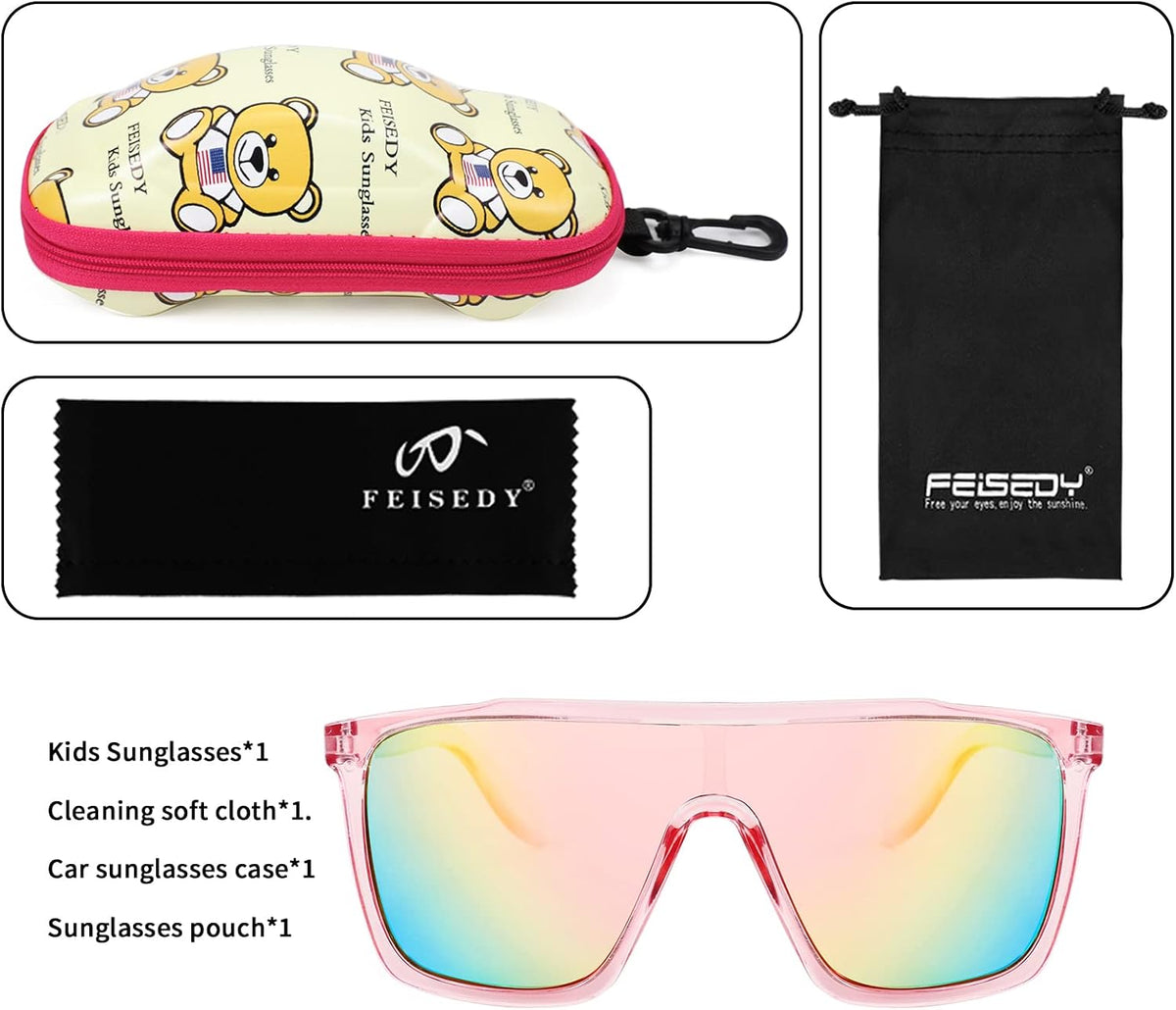 ÉÌƷͼƬ 8 | B09MW1KQ6Y | FEISEDY Kids Sunglasses for Girls Fashion Cute Boys Teenagers Glasses One Piece UV400 B2812