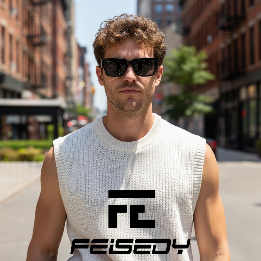 商品图片 3 | B0GD5FWDBC | FEISEDY Retro Trendy Rectangle Polarized Sunglasses for Women Men,Classic Narrow Square Sun Glasses B0314