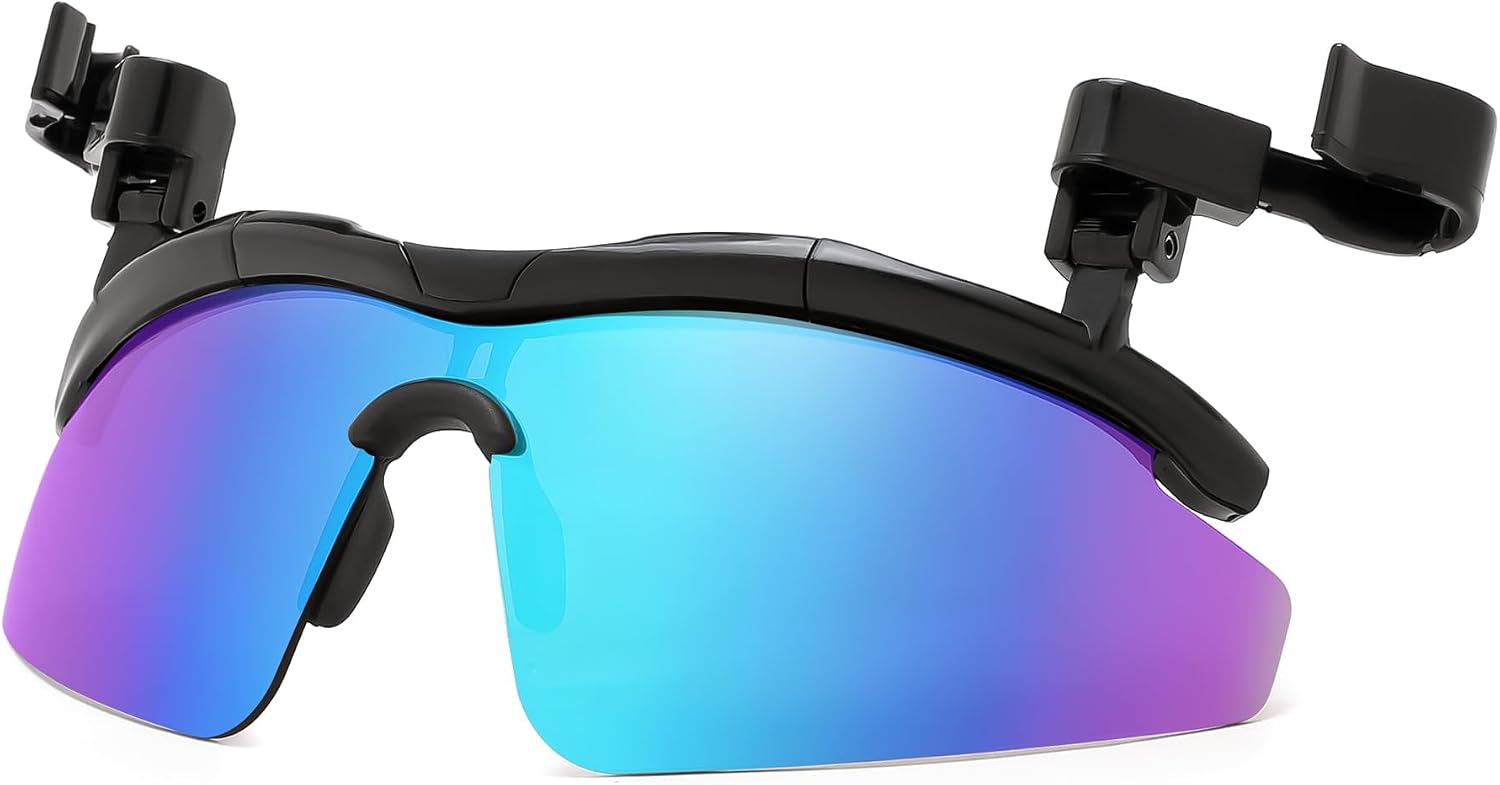 Blue / Large | B0GV7NPPJK | FEISEDY Polarized Clip On Sunglasses,Clip Cap Sports Sunglasses,UV400 Sunglasses for Mens Womens Fishing Cycling Hiking B0356