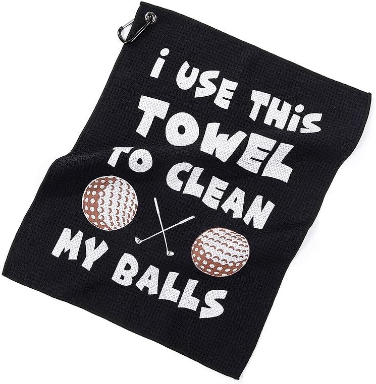 商品图片 8 | B0FDWLNVCB | Golf Towel Microfiber with Clip, Funny Cleaning Cloth for Golf Balls & Clubs, Gift for Men, Golfers, Dad