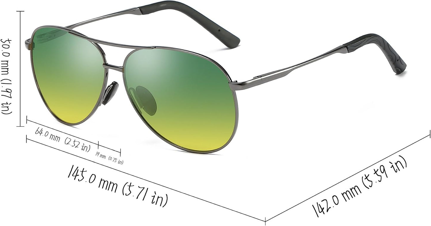商品图片 6 | B07BDGXB1X | FEISEDY Night Driving Glasses Night Vision Aviator Anti Glare Eyewear for Men Women B2294