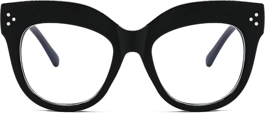 001 - Black / 60 Millimeters | B0CD21BJ1R | FEISEDY Cat Eye Blue Light Glasses Oversized Vintage Chunky Computer Glasses for Women Hipster Party B0026