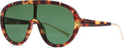 Leopard Green / 65 Millimeters | B0FX484B4T | FEISEDY Retro Oversized Sunglasses Women Men One Piece Frame B2580