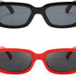商品图片 2 | B09XM65NG6 | FEISEDY 2PACK Rectangle Retro Sunglasses 90s Chunky Small Cool Square Glasses B7039-F2