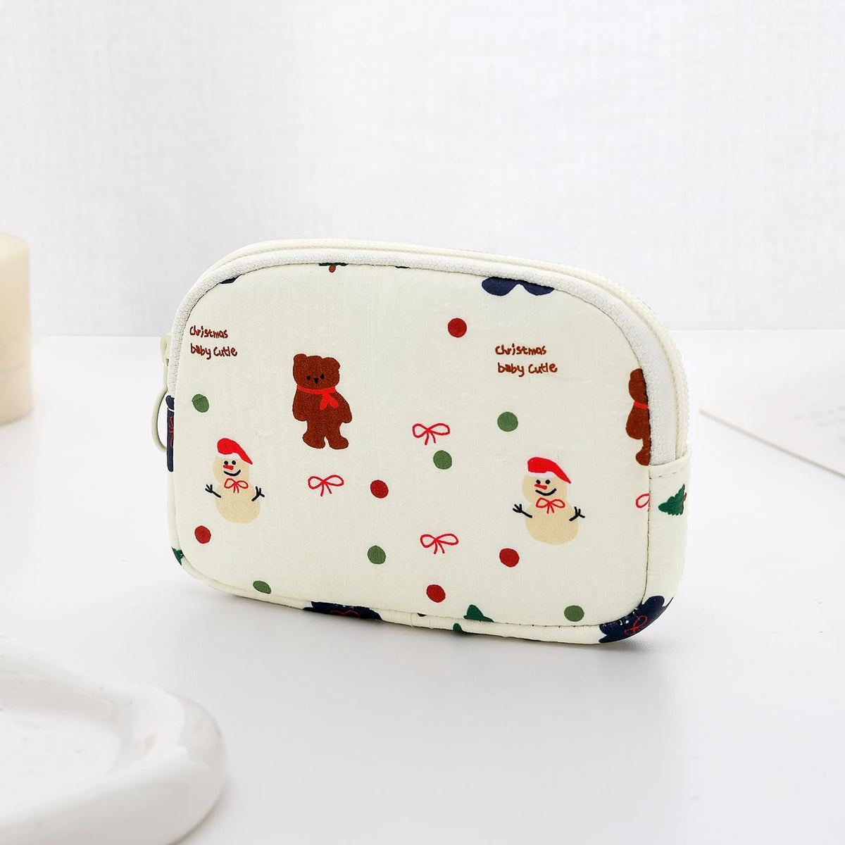 商品图片 5 | B0FLV7YY4L | Cute Wallet for Women Small Pouch Quilted Gift Bag Travel Zipper Organizer for Makeup, Jewelry, Cash, ID Card, Women's Purse Accessory