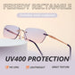 商品图片 73 | B0CY2Q4VW1 | FEISEDY Rimless Sunglasses Y2K Retro Small Narrow Rectangle Shades B2643