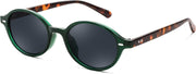 005 Green Frame & Grey / 47 Millimeters | B0DTHZC4B5 | FEISEDY Retro Oval Sunglasses for Women 90s Narrow Round Lightweight Shades Y2k Trendy Sunnies B1171