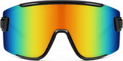 003 Black Frame/Blue Red Mirrored Lens / 168 Millimeters | B0B45FF7CW | FEISEDY Cycling Glasses Men Women Sport Sunglasses 80s ski Goggles Driving Fishing Biking Sunglasses UV Protection B2944