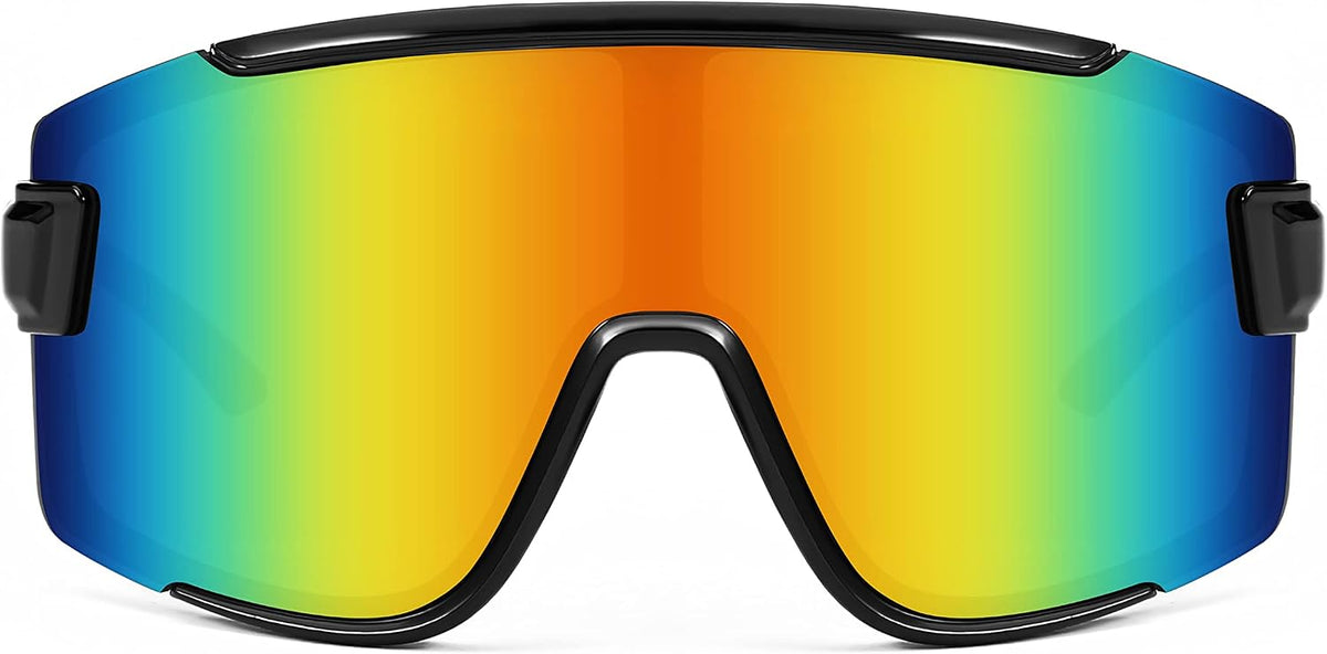 003 Black Frame/Blue Red Mirrored Lens / 168 Millimeters | B0B45FF7CW | FEISEDY Cycling Glasses Men Women Sport Sunglasses 80s ski Goggles Driving Fishing Biking Sunglasses UV Protection B2944
