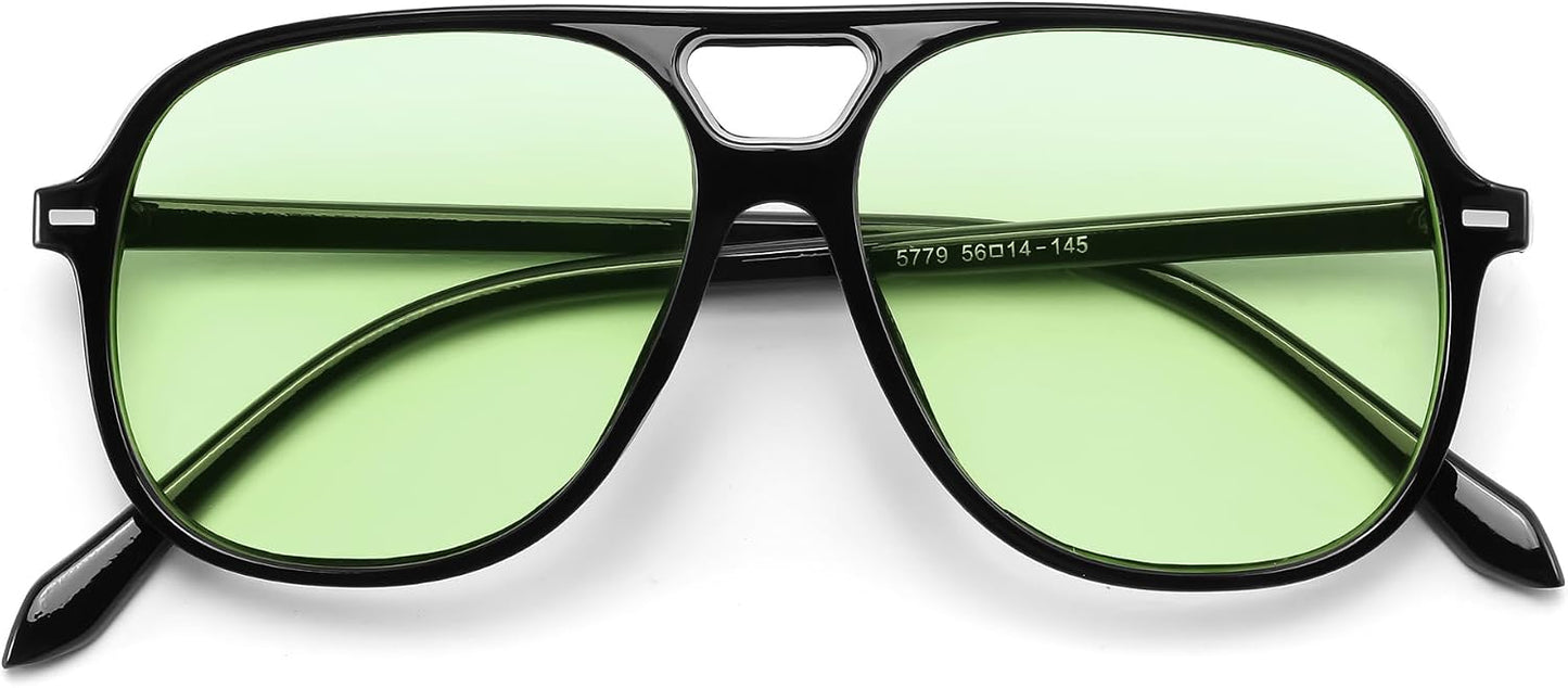 商品图片 15 | B0H1WCGC42 | FEISEDY Retro Square Aviator Sunglasses Women Men Double Bridge B0443
