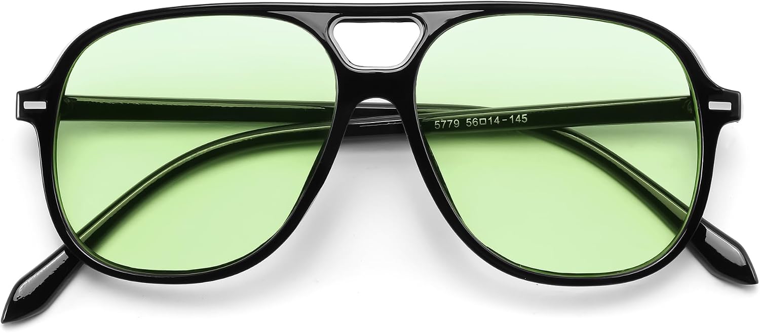 商品图片 15 | B0H1WCGC42 | FEISEDY Retro Square Aviator Sunglasses Women Men Double Bridge B0443