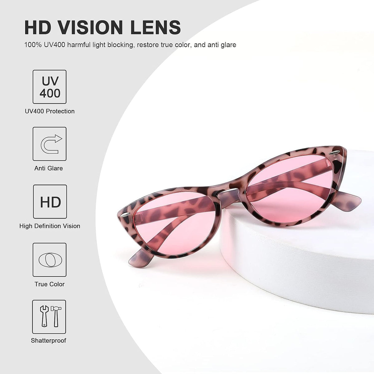 ÉÌƷͼƬ 20 | B08B8G5GR9 | FEISEDY Retro Cat Eye Sunglasses Women Men Vintage Small Cateye UV400 Sunglasses B2617