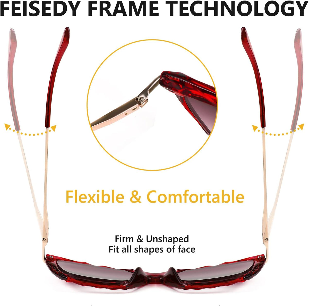 商品图片 18 | B09XDZ71JH | FEISEDY Vintage Cat Eye Reading Sunglasses Full Lens Women Sun Reader Glasses Spring Hinges B2896