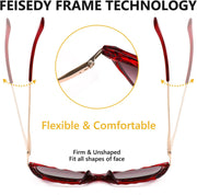 商品图片 18 | B09XDZ71JH | FEISEDY Vintage Cat Eye Reading Sunglasses Full Lens Women Sun Reader Glasses Spring Hinges B2896