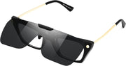 ÉÌƷͼƬ 8 | B0FX3Q74X7 | FEISEDY Clip-on Flip Up Rimless One Piece Sunglasses for Glasses TAC Lenses B0345