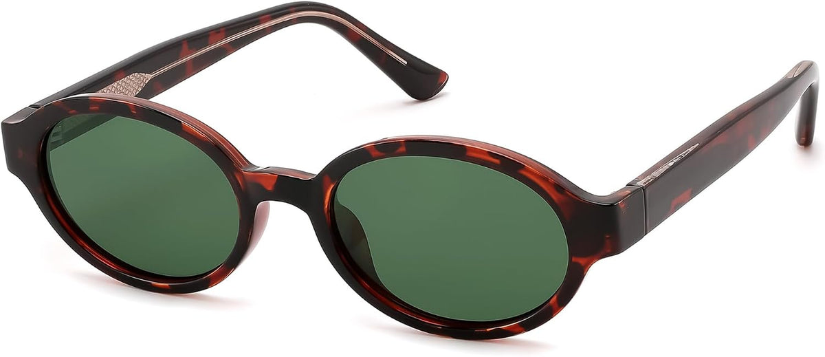 Leopard & Green / 52 Millimeters | B0H1WD76Y6 | FEISEDY Retro Oval Y2K Polarized Sunglasses for Women Men B0442