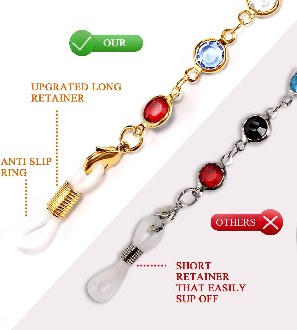 商品图片 4 | B07YZG73PK | FEISEDY Eyeglasses Lanyards for Women Reading Glasses Fashion Lanyards Necklace - Eyewear Retainer B2525