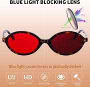 ÉÌƷͼƬ 16 | B0GRTTF33N | FEISEDY Oval Blue Light Glasses for Women Men, Red Lens Anti-Blue Light, Fashion Computer Gaming Eyeglasses B0415