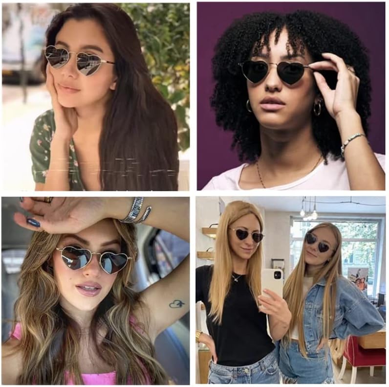 ÉÌƷͼƬ 29 | B0BP6HX1R6 | FEISEDY Polarized Heart Sunglasses Women Men Metal Frame Cute Lovely Glasses UV400 Protection B2375
