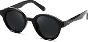 001black/Grey / 58 Millimeters | B0DGGC2KSM | FEISEDY Retro Round Sunglasses for Women Men UV400 Protection Classic Lightweight Circle Frame Sun Glasses B0244