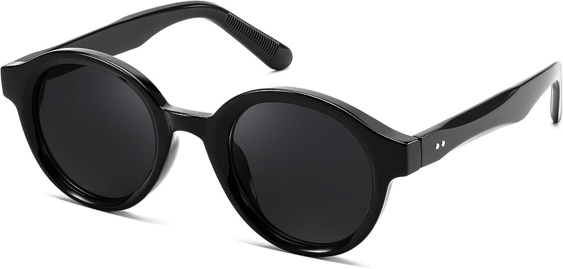 001black/Grey / 58 Millimeters | B0DGGC2KSM | FEISEDY Retro Round Sunglasses for Women Men UV400 Protection Classic Lightweight Circle Frame Sun Glasses B0244