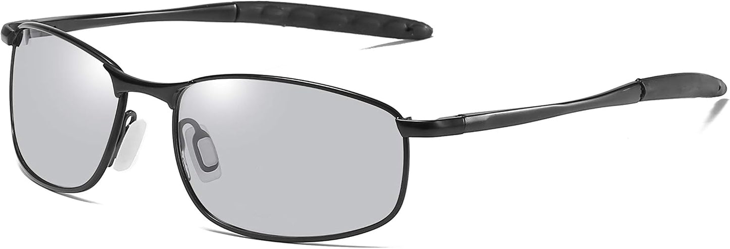 Black Photochromic / 58 Millimeters | B07GSR1YC3 | FEISEDY Rectangle Polarized Square Sunglasses for Men Women B2444