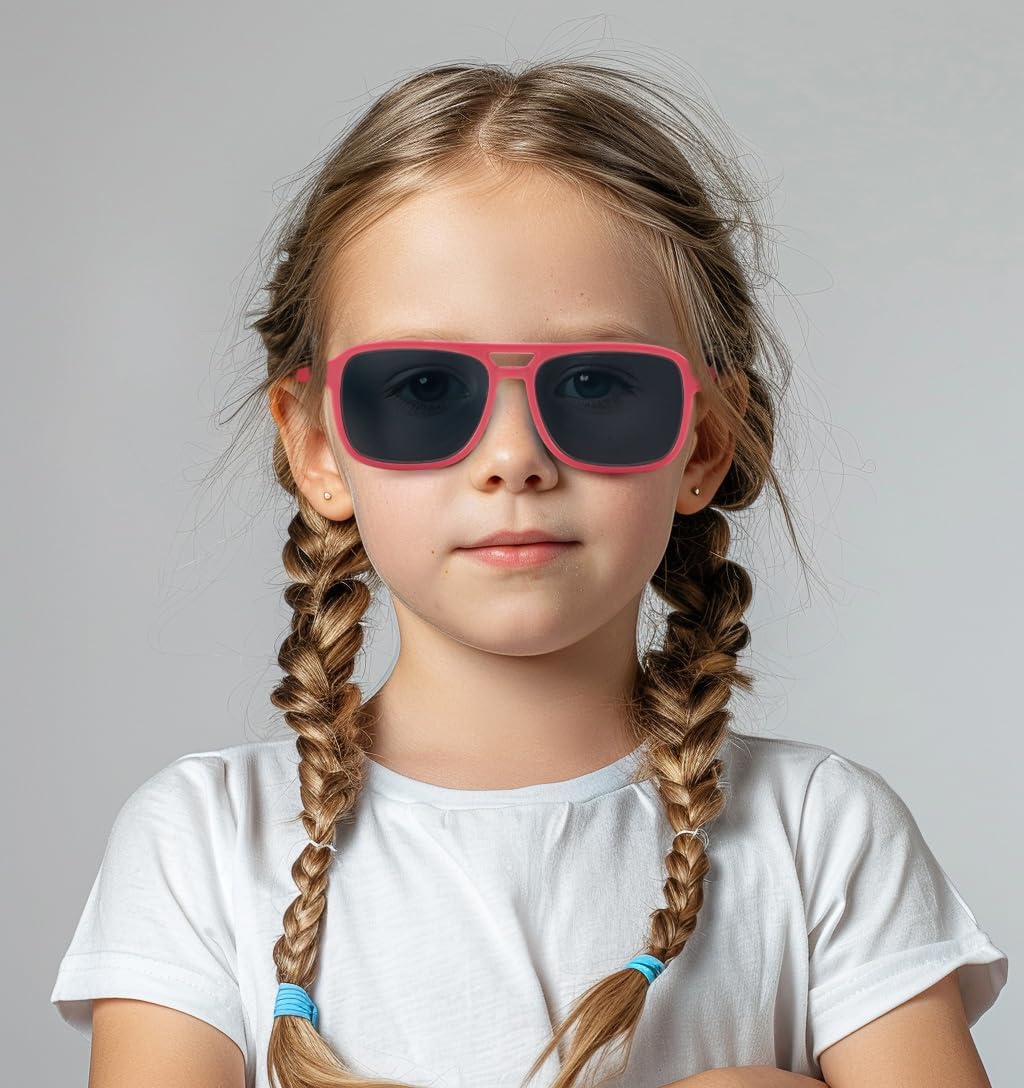 ÉÌƷͼƬ 9 | B0D3L4BMZC | FEISEDY Kids Polarized Sunglasses Flexible TPEE Rubber Toddler Aviator Shades with Strap for Boys Girls Age 3-9